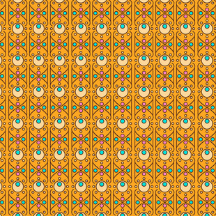 橙色几何图案无缝背景