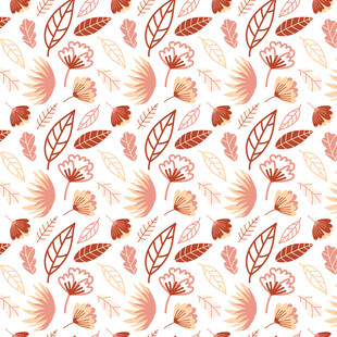 秋季花卉叶子图案背景