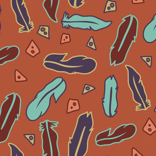 多彩几何羽毛图案背景