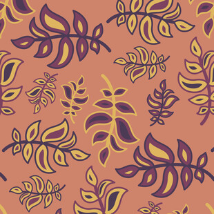 复古风叶形图案背景