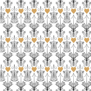 复古风格锚与爱心图案背景