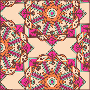 多彩民族风几何图案花纹