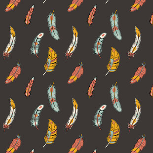 多彩羽毛图案背景纹理