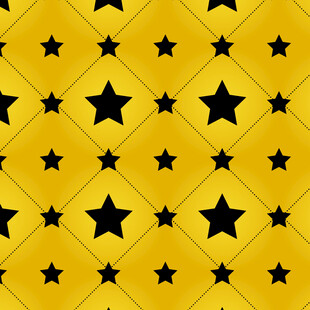 黄色背景黑色星星图案