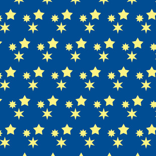 蓝色背景上的黄色星星图案