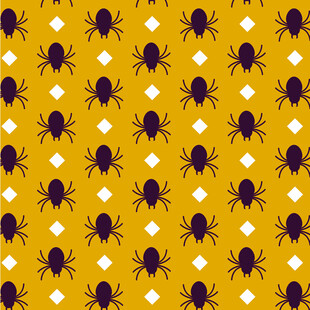 黄色背景蜘蛛图案纹理