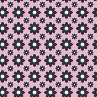 粉色底黑白花朵图案背景
