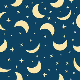 夜空星月无缝图案设计