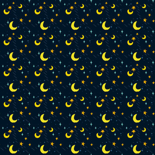 深蓝色底月亮星星图案