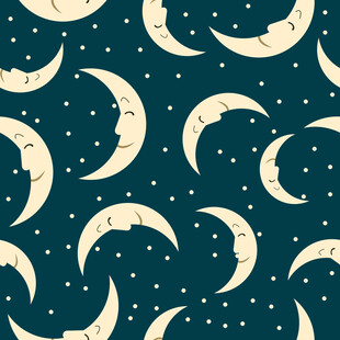 月夜下的梦幻月牙图案