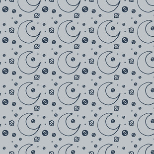 蓝白月牙圆点几何图案