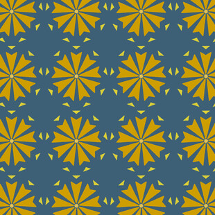 蓝底黄花纹理图案设计