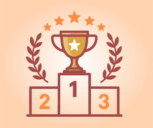 冠军奖杯领奖台 