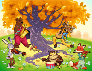 树下动物们的欢乐聚会