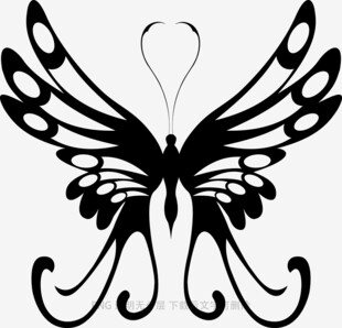 简约黑白蝴蝶图案设计