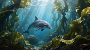 海底畅游的灵动海豚