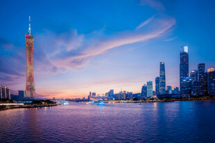 广州城市天际线美丽夜景