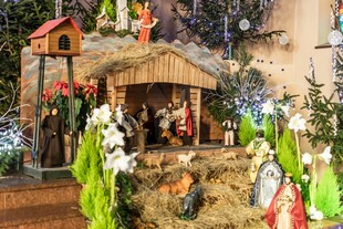 圣诞马槽场景装饰摆件