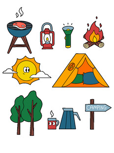 户外露营元素免抠图