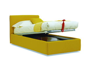 黄色储物床收纳新选择