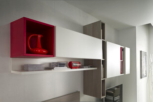 现代风格红色橱柜设计
