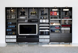 现代风格多功能黑色电视柜