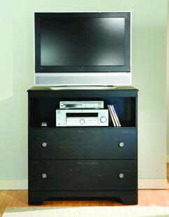 黑色电视柜搭配电视