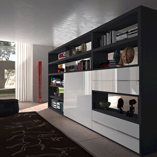 现代风格客厅书架设计