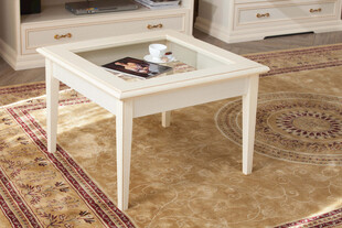 简约白色玻璃茶几