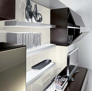 现代简约风家居置物架一角