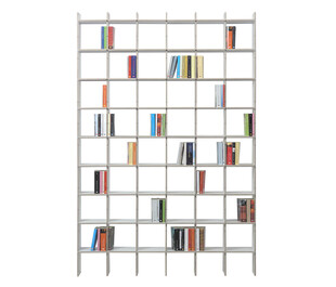 简约金属书架摆满书籍