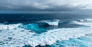 汹涌海浪蓝色海洋景观