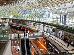 现代商场内部全景