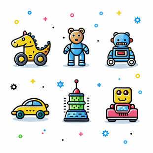 可爱卡通儿童玩具集合