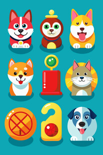 可爱宠物图标集合