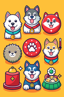 可爱卡通狗狗形象集合