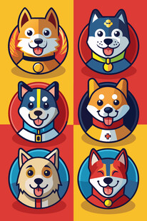 可爱柴犬卡通头像集合