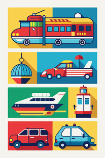 多彩交通工具集合