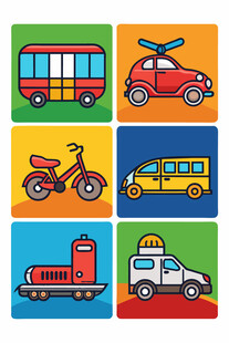 多彩交通工具图标集