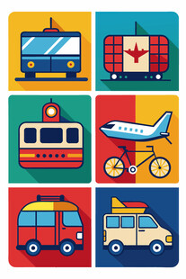 多样交通工具图标集合