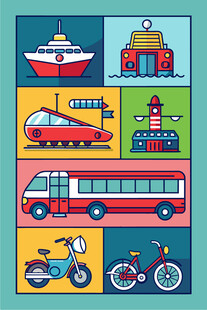 多彩交通工具拼图