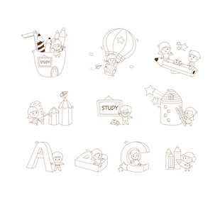 卡通教育与幼儿插画集合