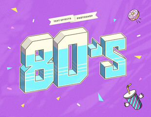 漫画风字体PS样机图片