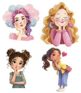 可爱卡通女孩形象集合