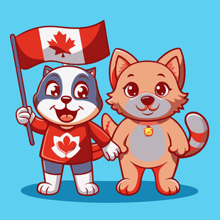 加拿大动物形象萌趣伙伴