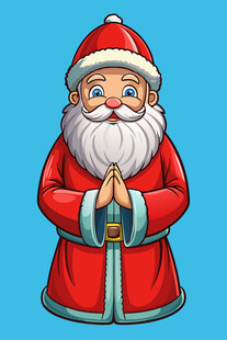 可爱圣诞老人双手合十