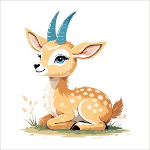 可爱小鹿插画