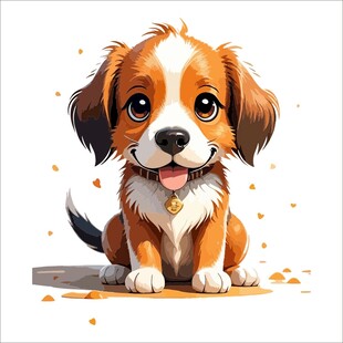 可爱小狗开心吐舌