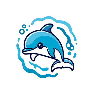 可爱海豚卡通形象