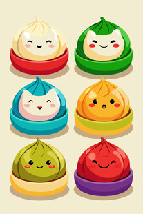 可爱表情卡通包子集合